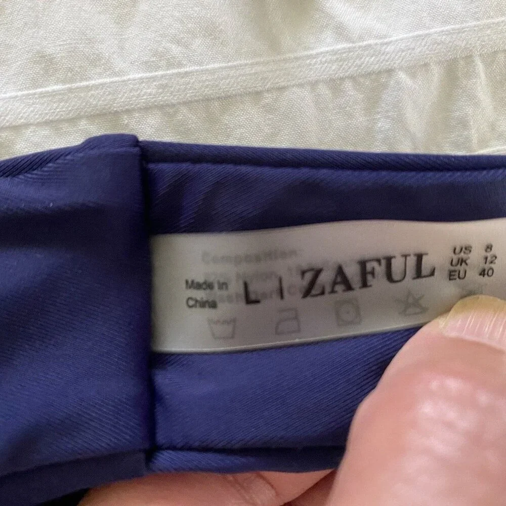 Zaful Navy Blue 2 Piece Keyhole Front Bikini Set Women's Size‎ 8/L Cut Out NWOT